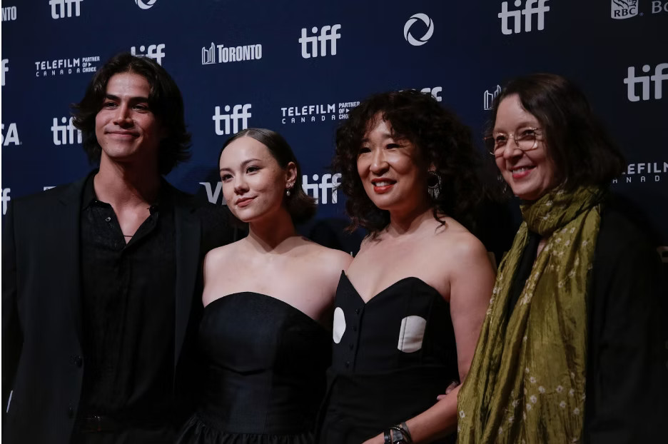 Joel Oulette, Keira Jang, Sandra Oh, and Ann Marie Fleming, at the Toronto International Film Festival 2024